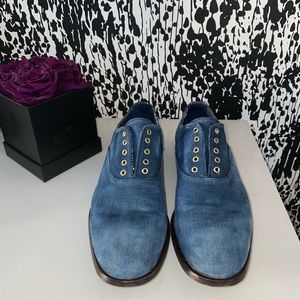 Denim YSL elastic loafers